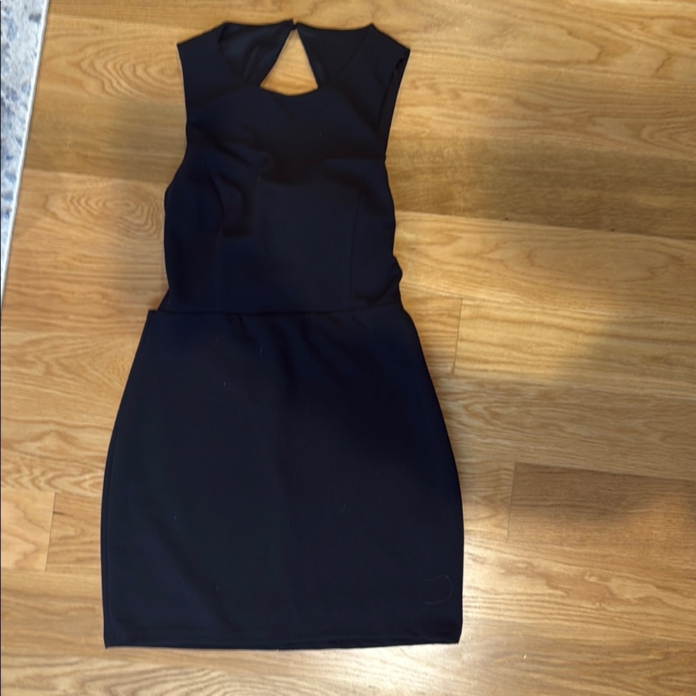 Lulu's Black Sheath Cocktail Dress with Halter Neckline
